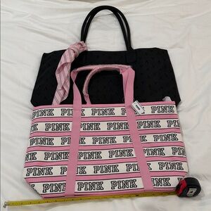 New Pink and Black Victoria Secret Tote Bag Set